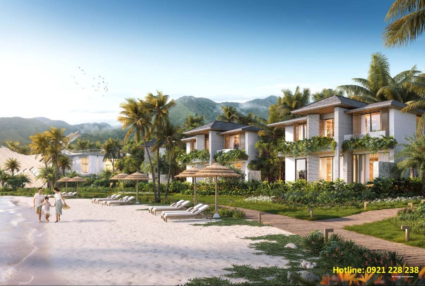 Phối cảnh Beachfront Villa Solari by Anara mặt tiền bãi biển Bình Tiên (hình minh hoạ chủ đầu tư)