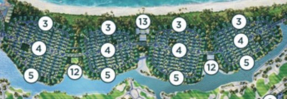 Các cụm biệt thự vườn Garden Villa (số 4) trên sơ đồ 20 hạng mục Anara Bình Tiên, tuyến sau Beachfront số 3, trước Golf Villa số 5
