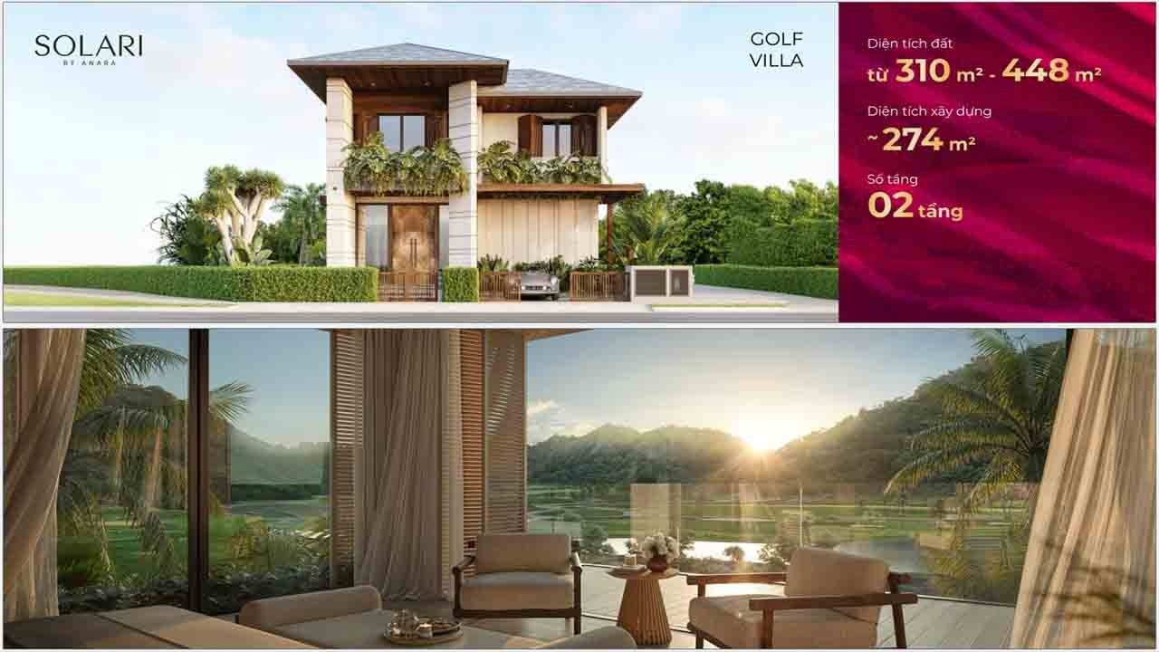Thông số Golf Villa Solari: đất 310–448 m²